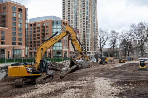 Images of the renovation during the Salt Lake Utah Temple renovation project. The images show some of the exterior damage from the earthquakes. 