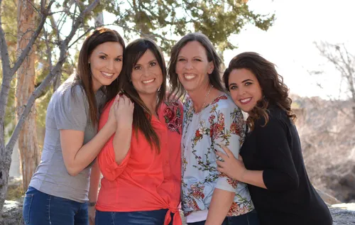 author with Relief Society sisters