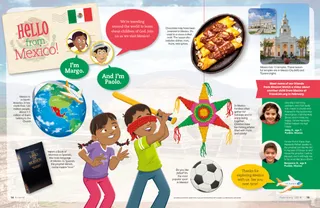 a boy and girl hitting a piñata