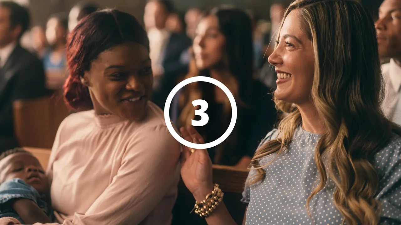 Women fellowshipping at church