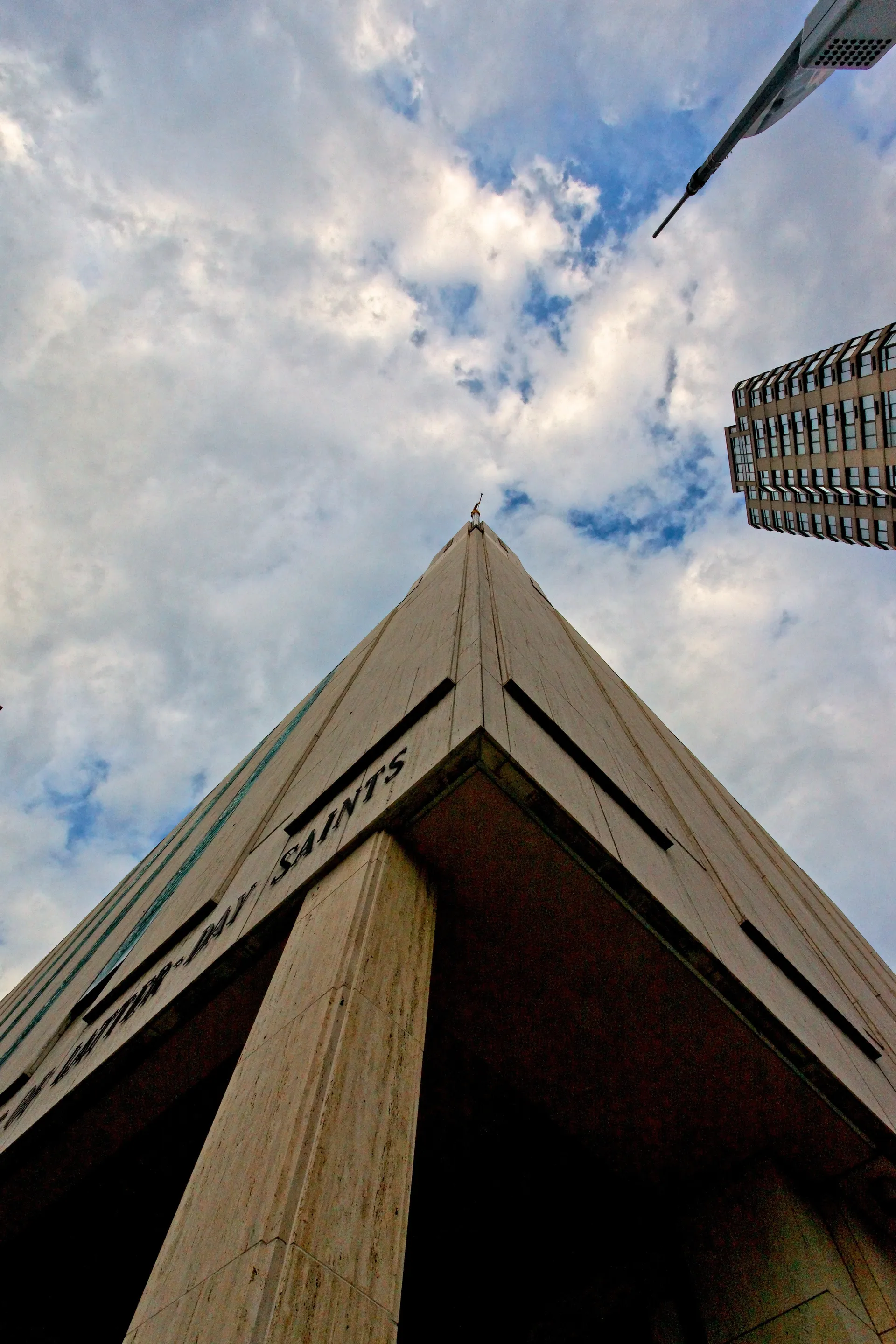 The Manhattan New York Temple spire, including the exterior of the temple.