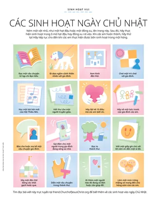 Bảng sinh hoạt với các hình ảnh minh họa