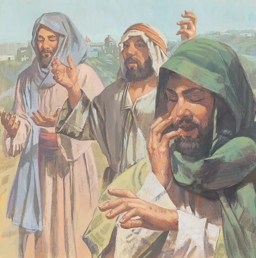 lepers looking at their hands