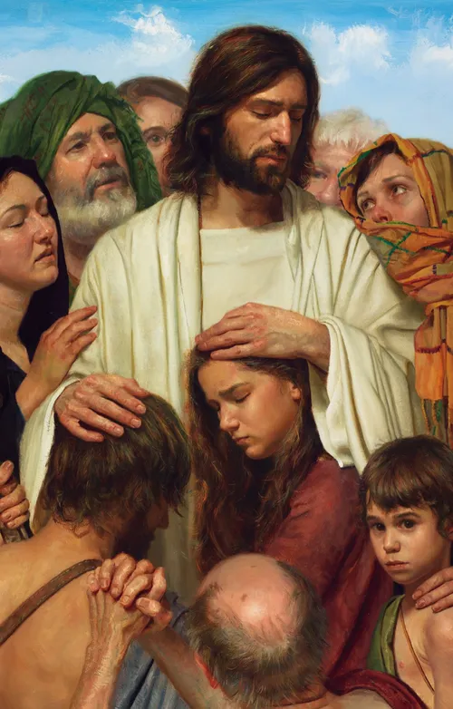 Christ surrounded by people