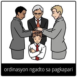 pag-orden ngadto sa pagkapari nga simbolo sa ebanghelyo