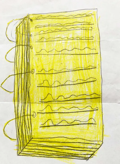 A drawing of golden plate by a boy named Spencer Crandall.