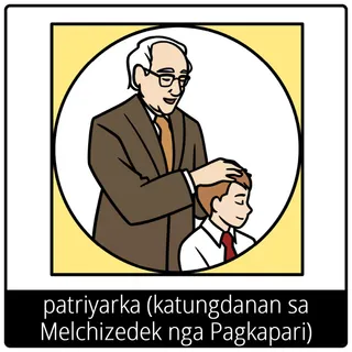 patriyarka (katungdanan diha sa Melchizedek nga Pagkapari) nga simbolo sa ebanghelyo