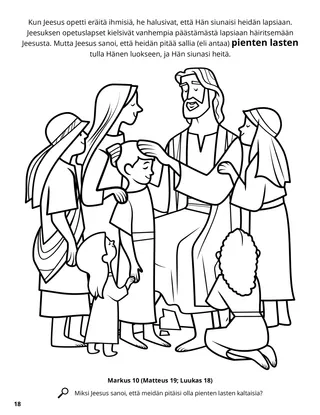 Jesus Blessed the Children coloring page