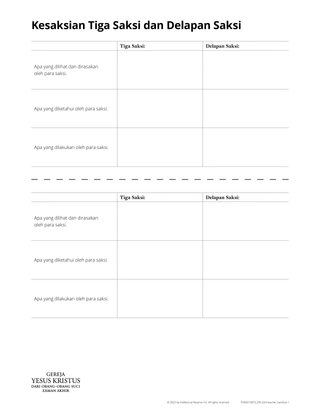 testimony of three and eight witnesses handout