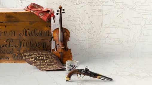 Background map with trails, cup