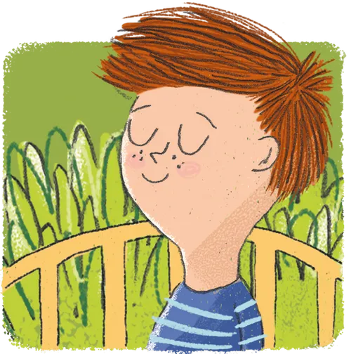 boy looking peaceful