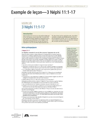 feuilles à distribuer, exemple de leçon