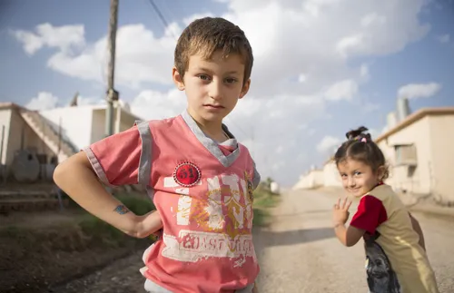 Children in a refugee camp