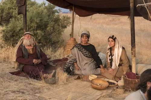 Ishmael, wife, and daughter in tent