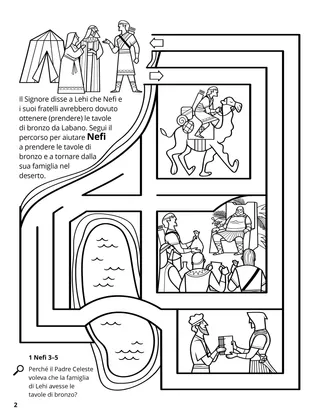 Nephi Obtains the Brass Plates coloring page