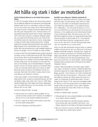 utdelningsblad, Att hålla sig stark