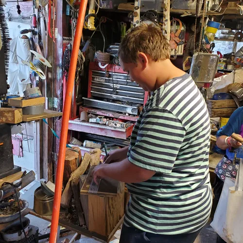 young man in workshop