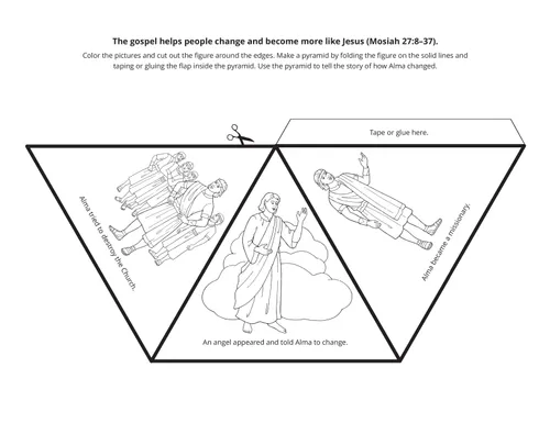 An illustration of an angel, the sons of Mosiah, and Alma.