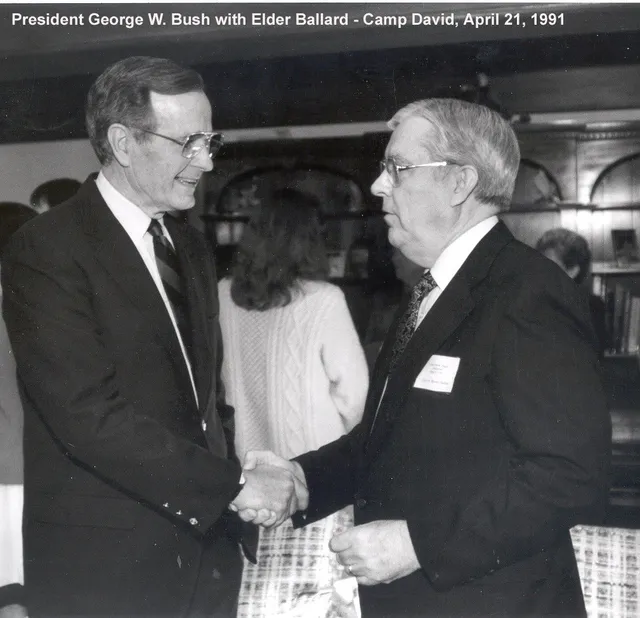 M. Russell Ballard Meeting President George H. W. Bush