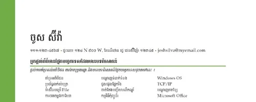 គំរូ​ប្រវត្តិរូប​សង្ខេប​ល្អ