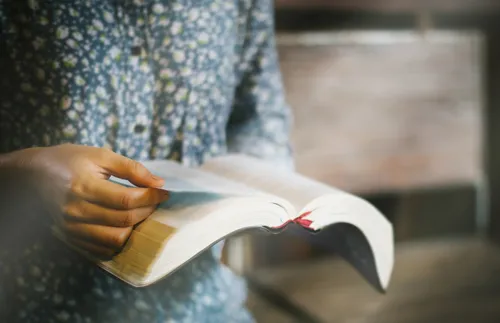 close-up of scriptures