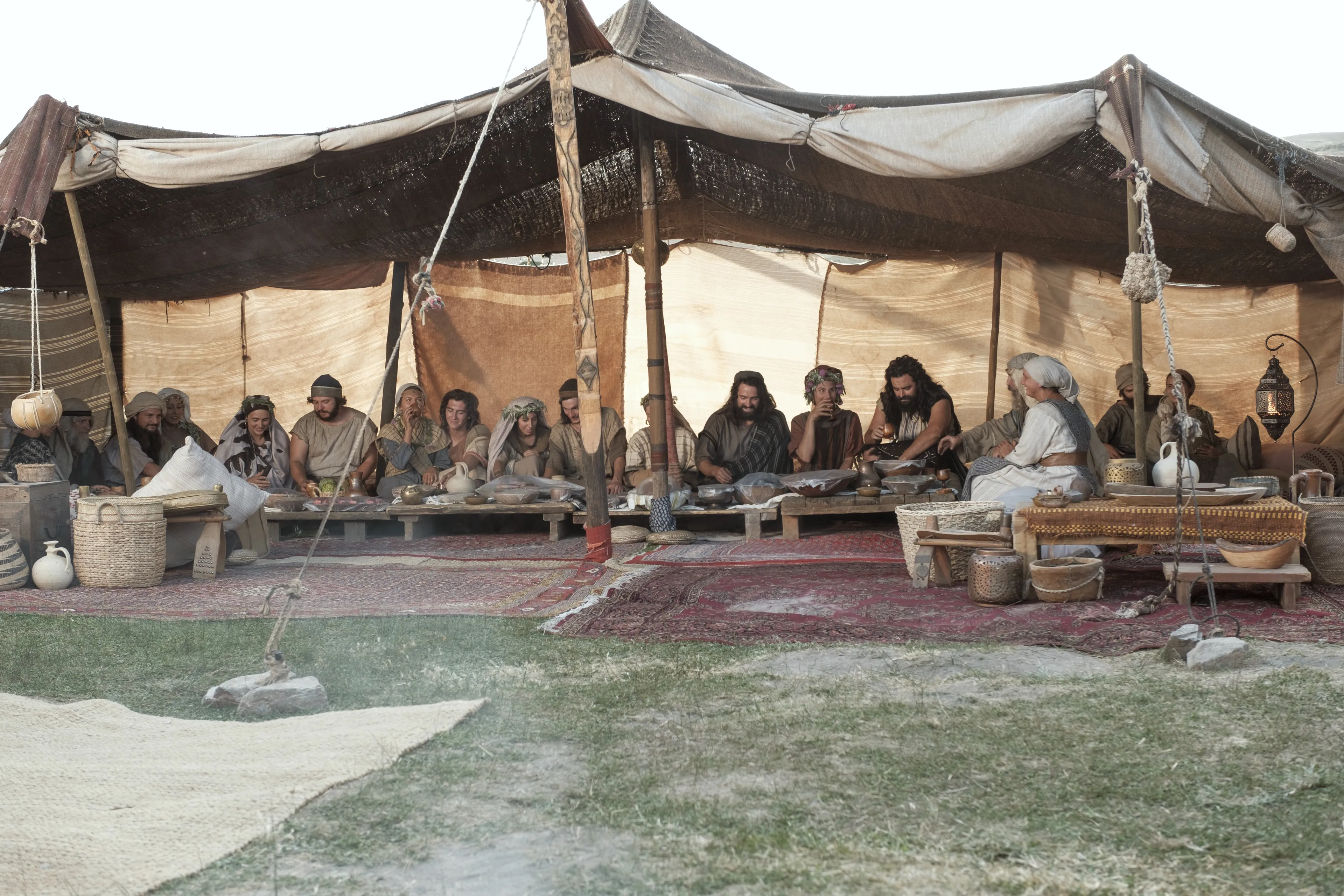 Lehi's family celebrates the marriage of his sons to Ishmael's daughters.