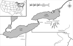 map of New York–Ohio area