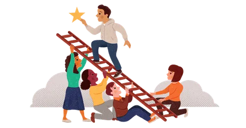 young people with a ladder