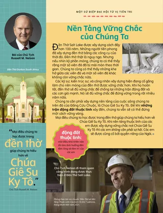 President Nelson looking at Salt Lake Temple foundation