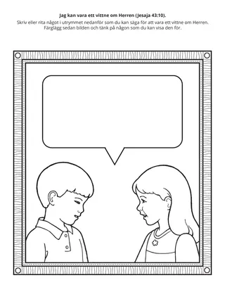 aktivitetssida: Jag kan vara ett vittne om Herren