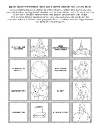 aktivitetsside: Jeg kan hjelpe vår himmelske Faders barn å komme tilbake til ham