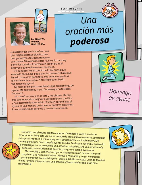 Página PDF con una ilustración de un refrigerador con imanes