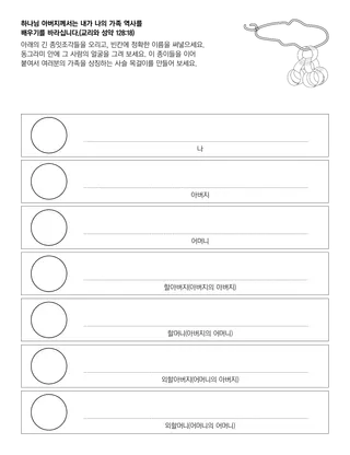 활동 그림: 하나님 아버지는 내가 우리 가족의 역사를 배우기를 원하세요
