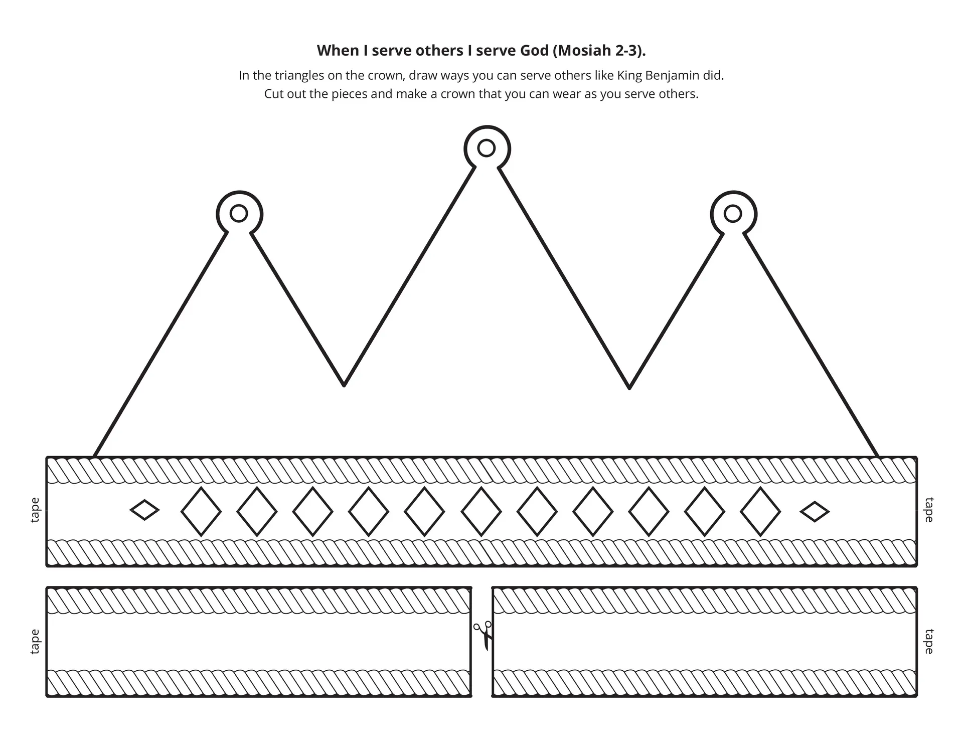 Line art of a king’s crown.