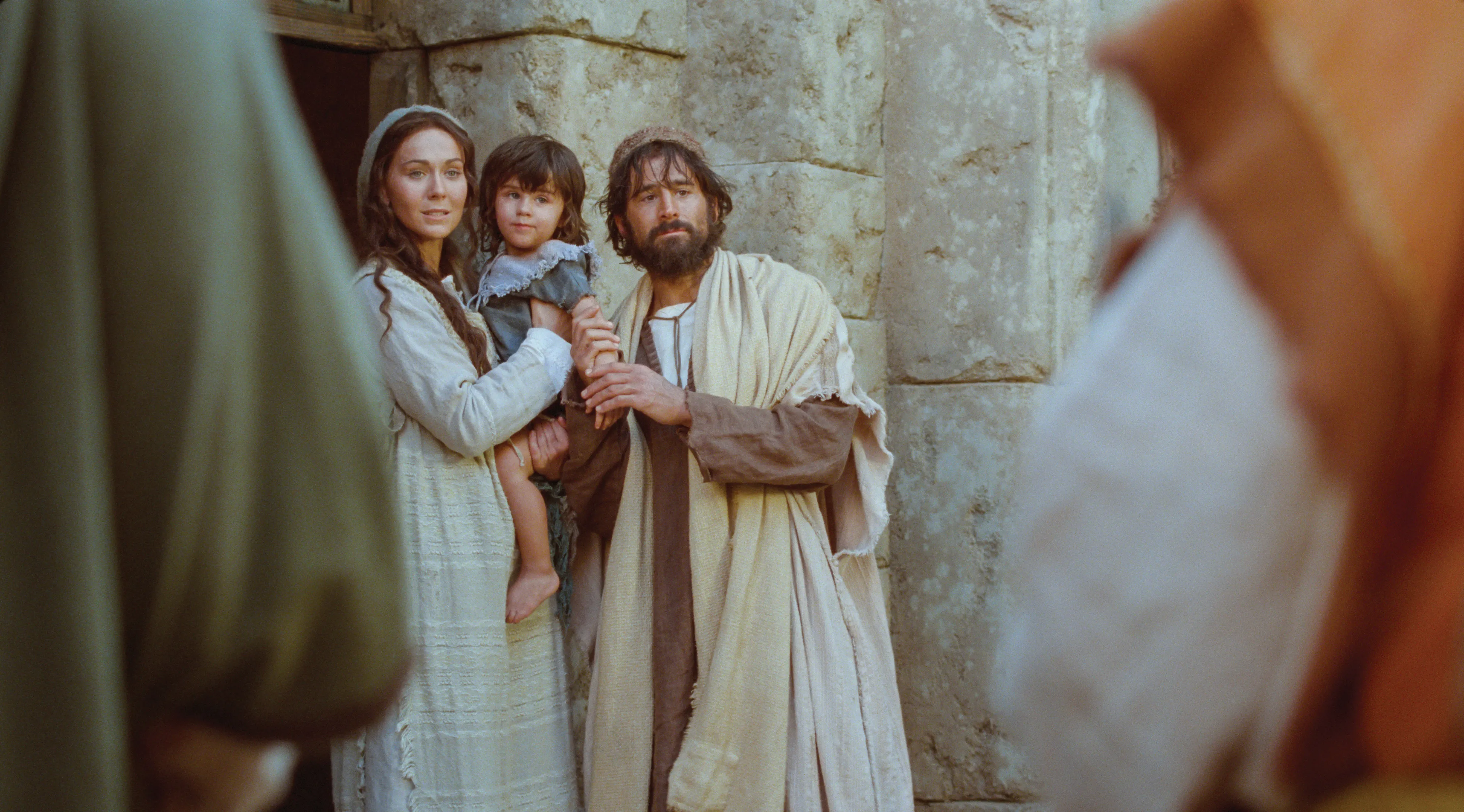 Mary and Joseph come out to see the Wise Men, who present gifts to Christ.