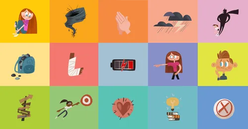 15 illustrations representing 15 psalms