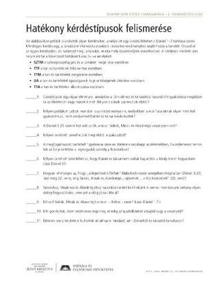 kiosztandó anyag, Hatékony kérdéstípusok felismerése