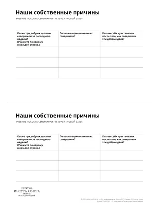 Раздаточный материал «Личные мотивы»