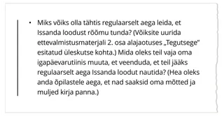 väljalõige 4. õppetunni küsimusest