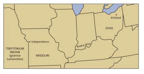 mapa ukazująca odległość między Independence a Kirtland
