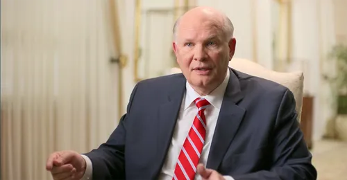 Elder Dale G. Renlund during an interview