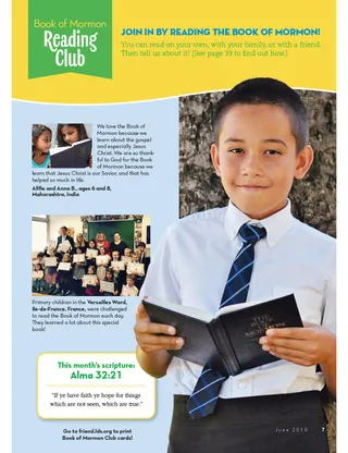 picture of a boy holding the Book of Mormon