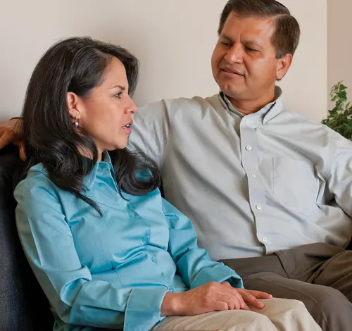 husband and wife talking