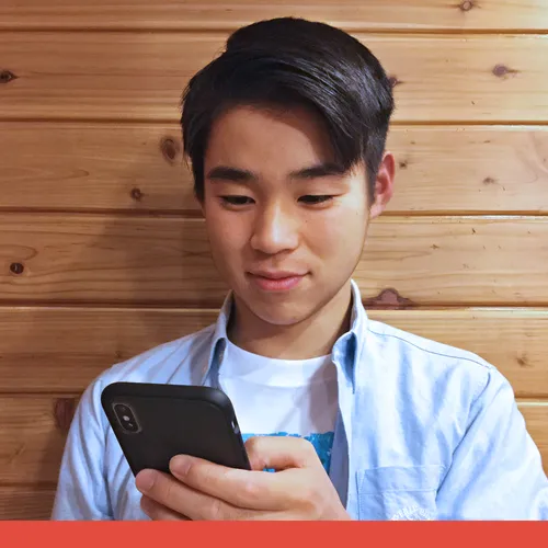 young man with smartphone