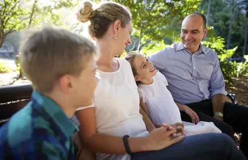 family sitting together