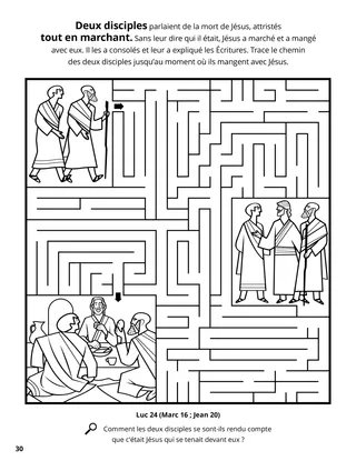 Two Disciples on the Road to Emmarus coloring page