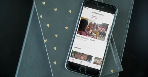 smartphone showing LDS Media Library app