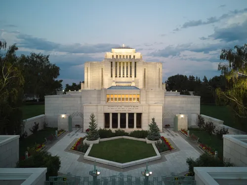 Exterior images of the Cardston Alberta Temple.