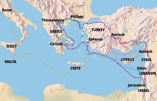 map of Paul’s travels