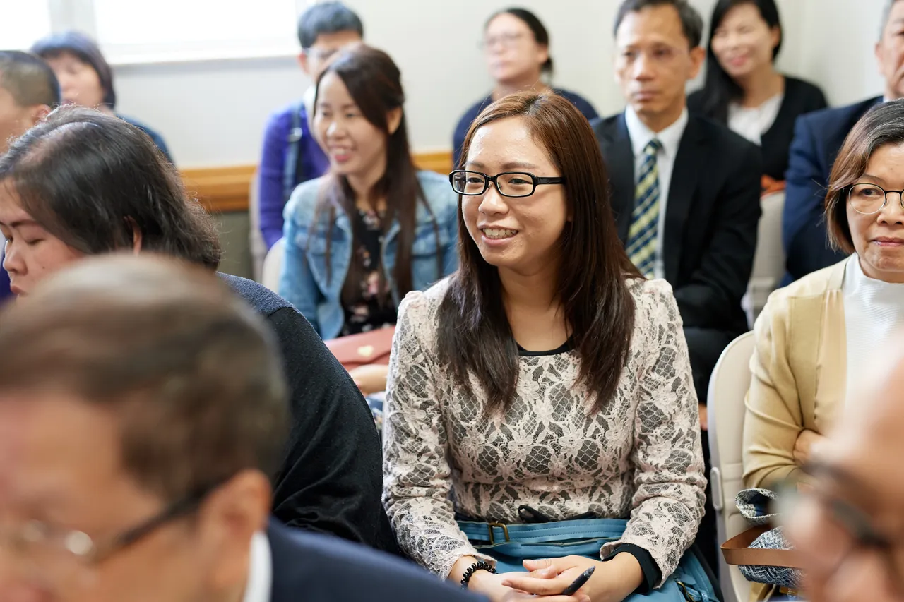 People mingling after a worship service